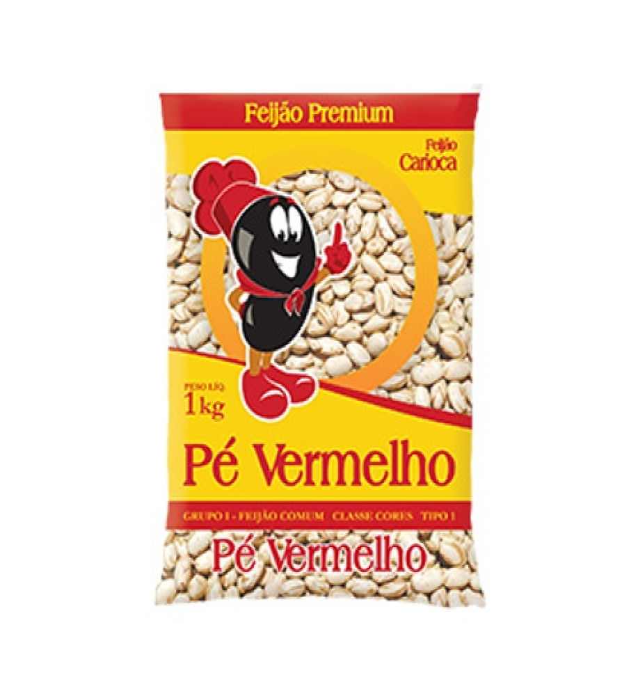 FEIJÃO PÉ VERMELHO 1KG CARIOCA