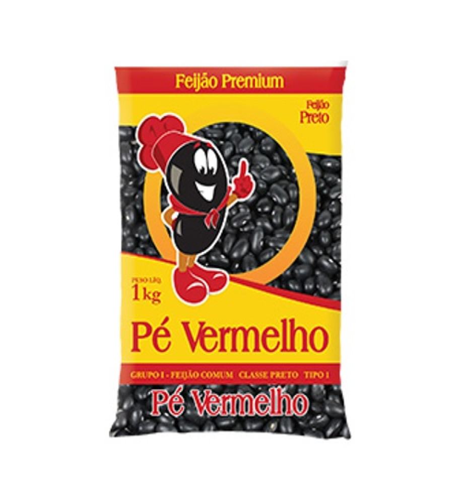 FEIJÃO PÉ VERMELHO 1KG PRETO