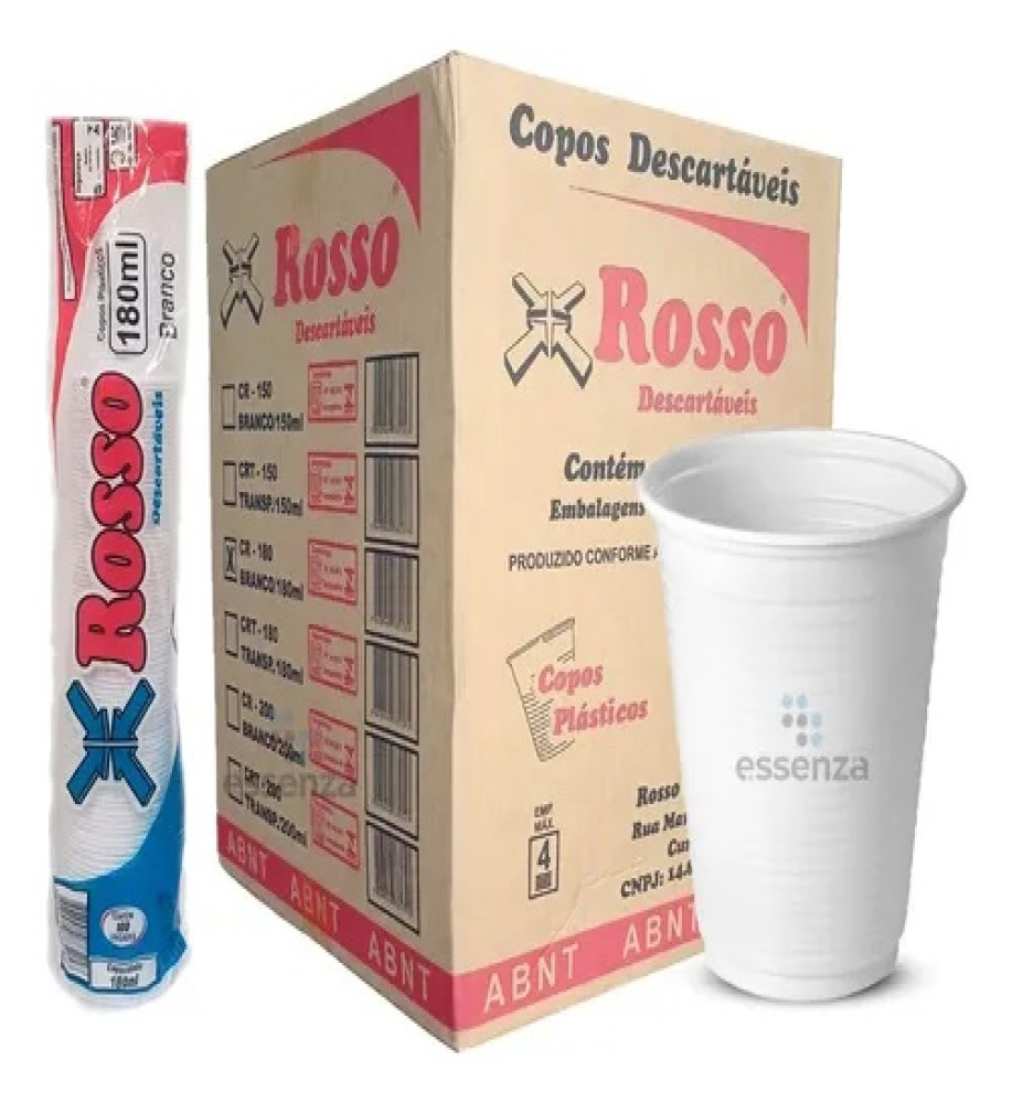 COPO DESCARTAVEL BRANCO 180ML C/100UN