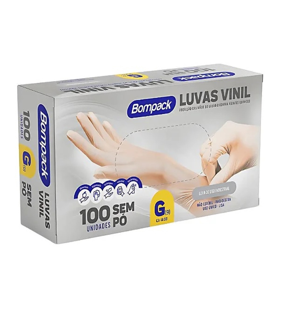 LUVA NITRILICA BOMPACK GG C/100