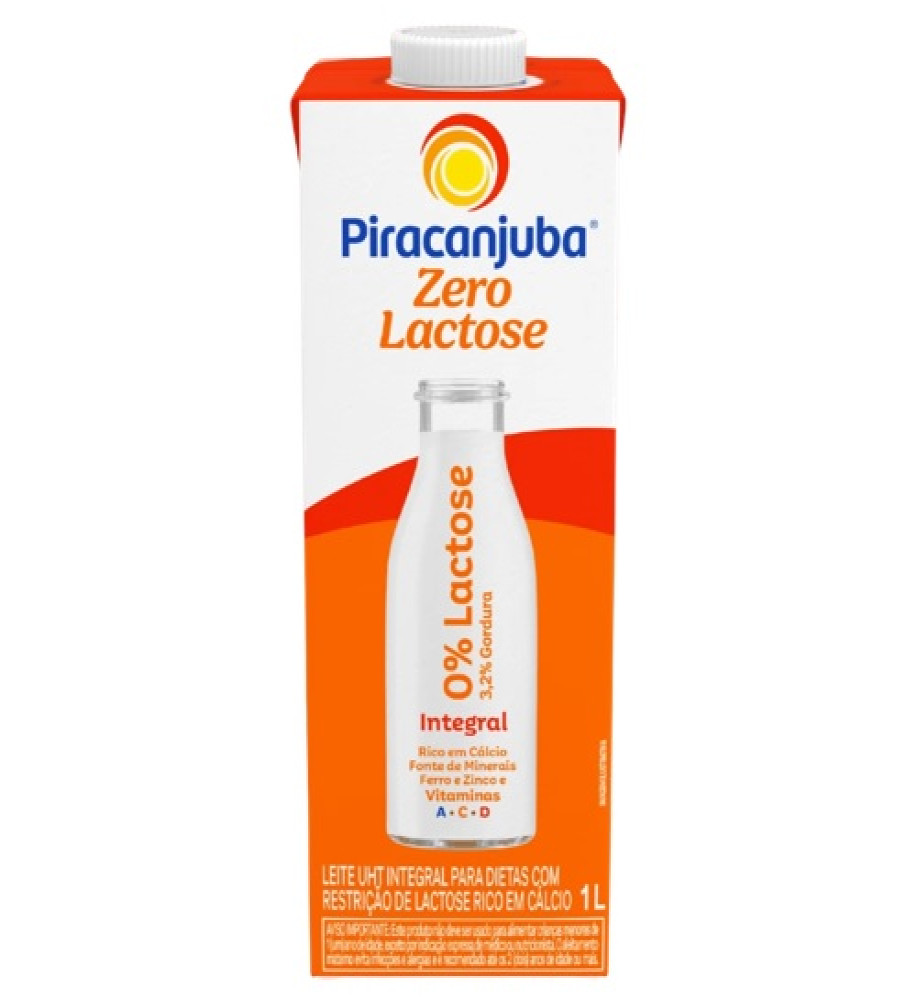 LEITE UHT INTEGRAL ZERO LACTOSE PIRACANJUBA 1L