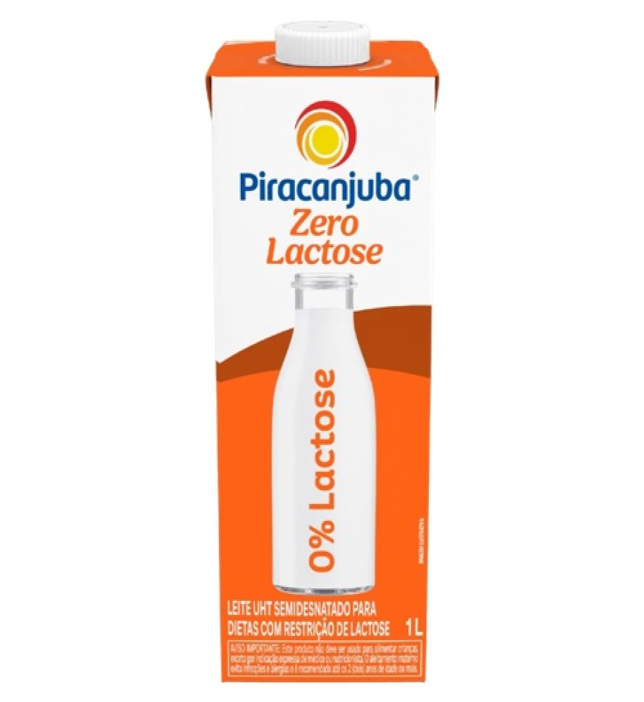 LEITE UHT SEMIDESNATADO ZERO LACTOSE PIRACANJUBA  1L