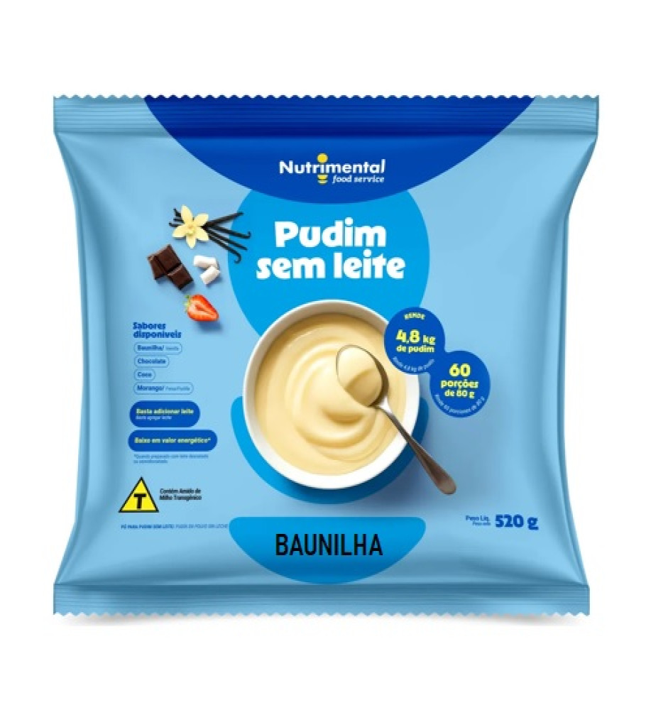 PUDIM NUTRIMENTAL BAUNILHA S/LEITE 520G