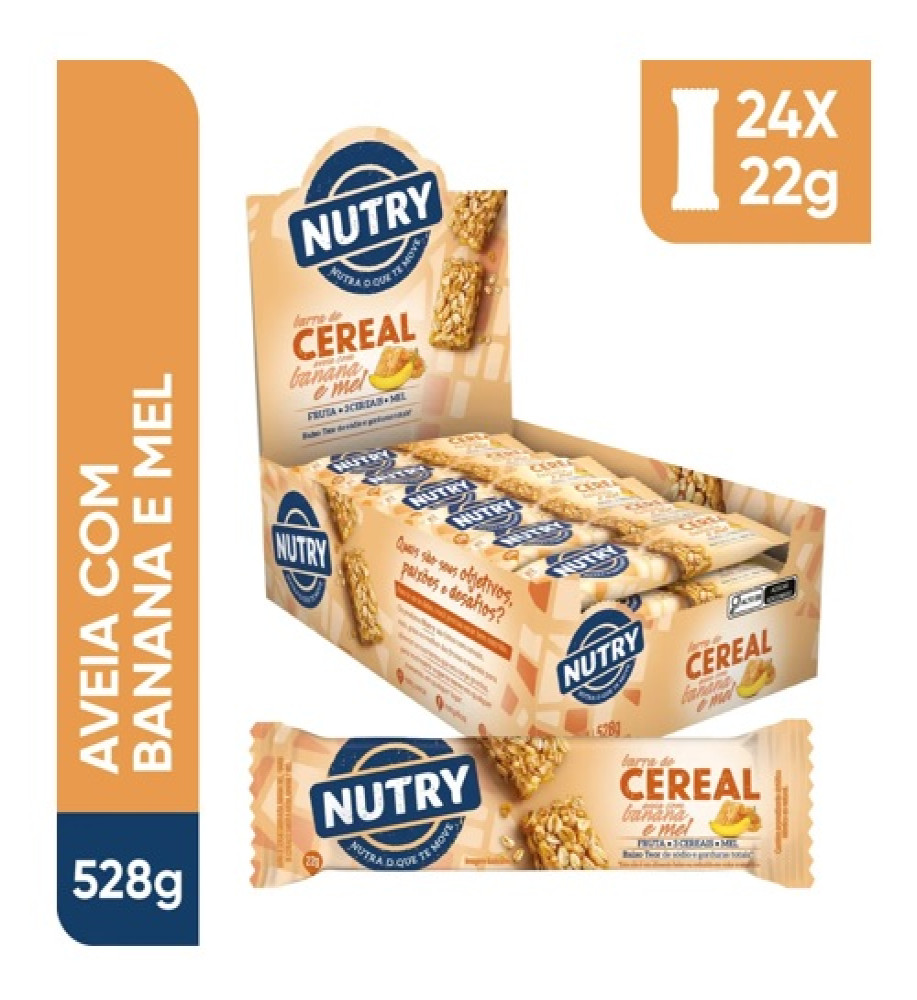 BARRA DE CEREAL NUTRY AVEIA/BANANA/MEL C/24