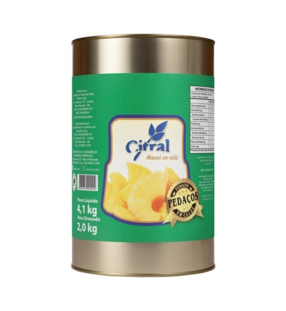 ABACAXI EM PEDAÇOS CITRAL 4,1KG