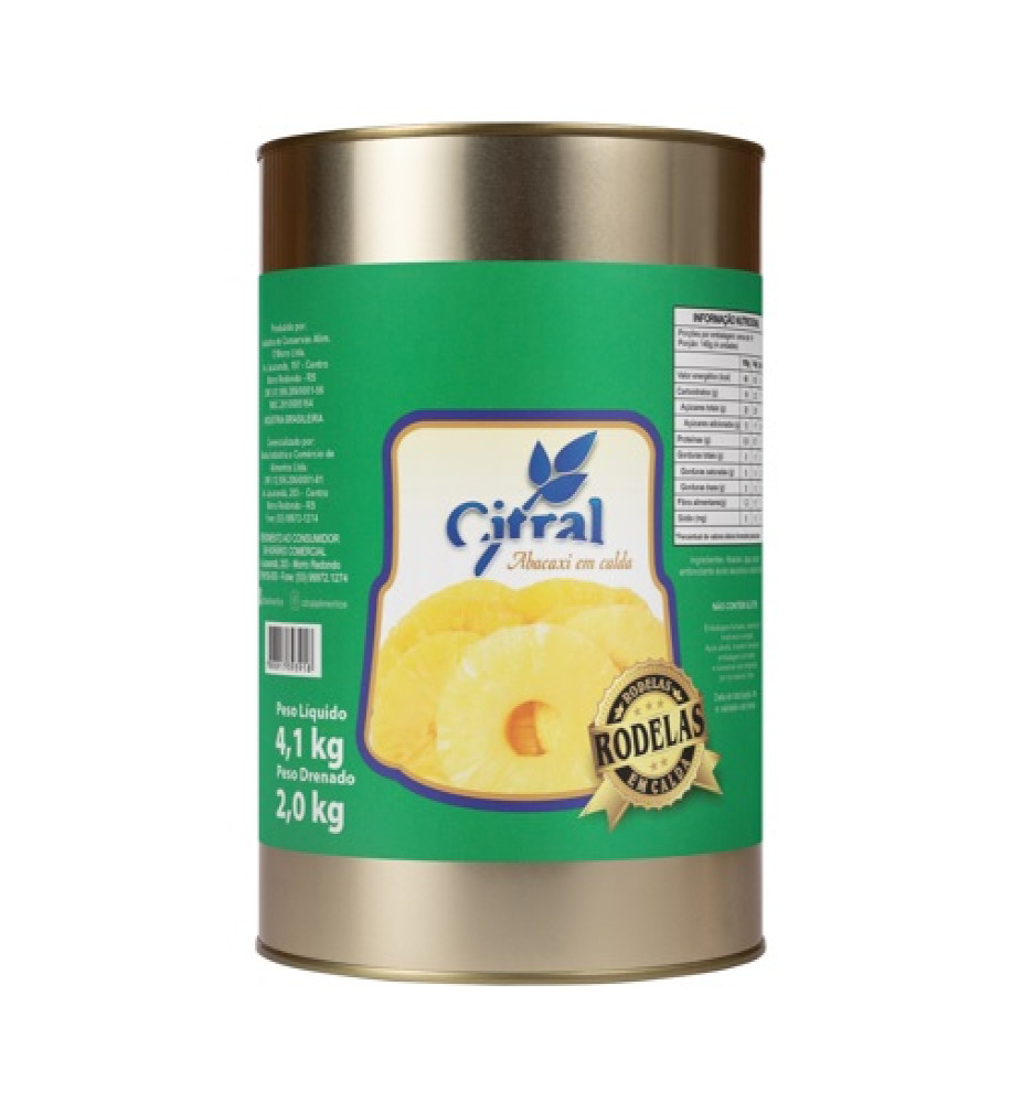 ABACAXI EM RODELAS CITRAL 4,1KG