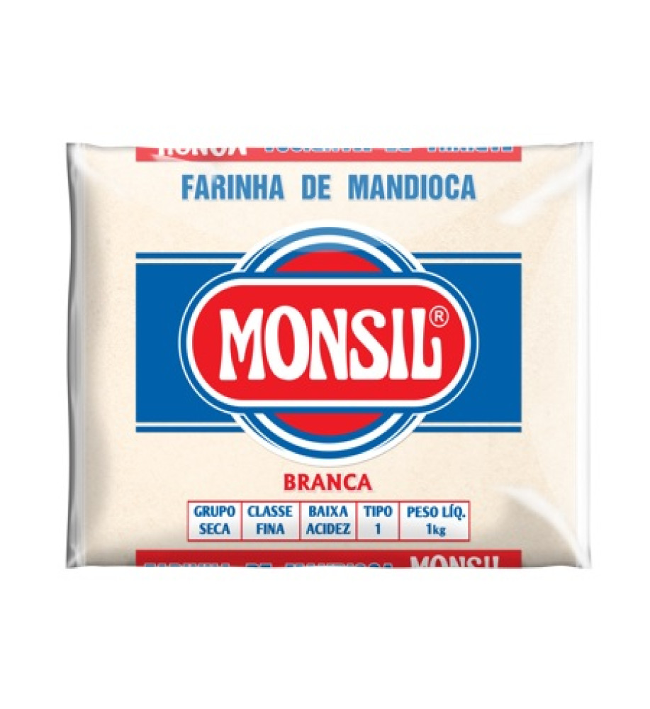 FARINHA DE MANDIOCA MONSIL BRANCA 1KG