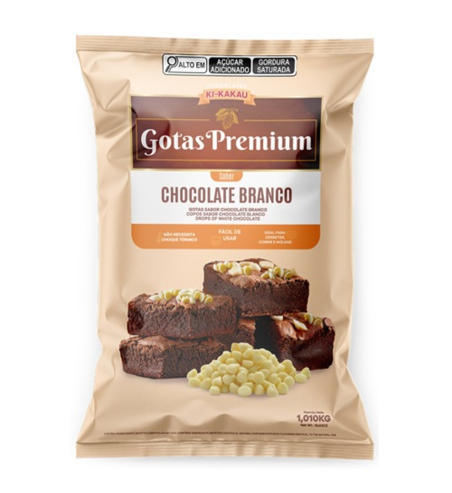 COBERTURA GOTAS KI-KAKAU PREMIUM BRANCO 1KG