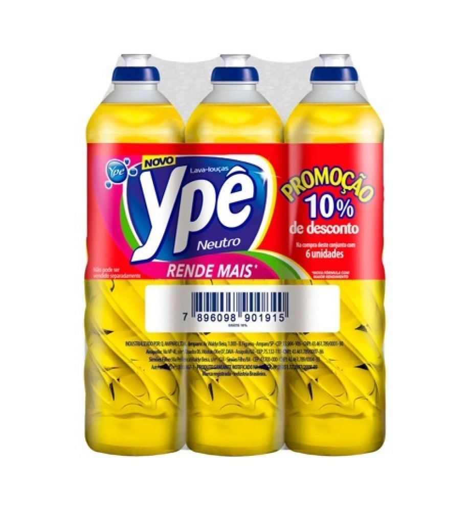 DETERGENTE YPÊ NEUTRO 06X500ML