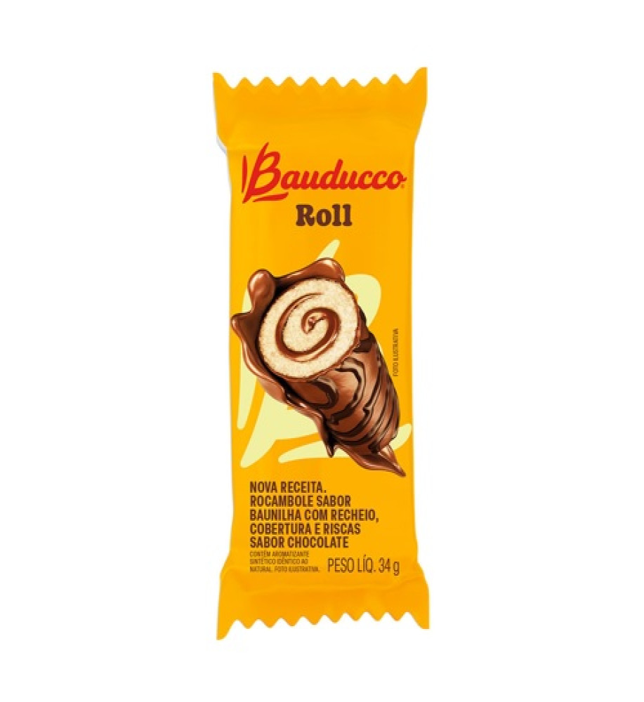 BOLINHO ROLL BAUDUCCO CHOCOLATE 15X34G