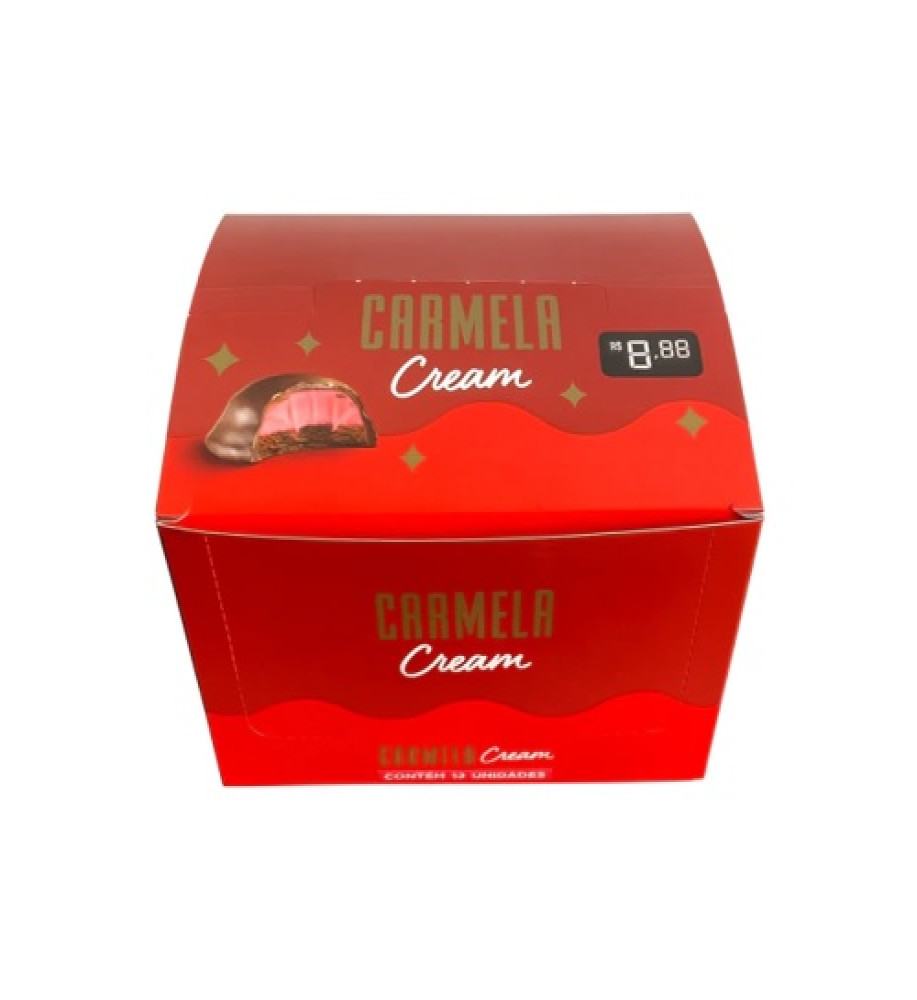 BOMBOM CARMELA CREAM MORANGO 12X25G