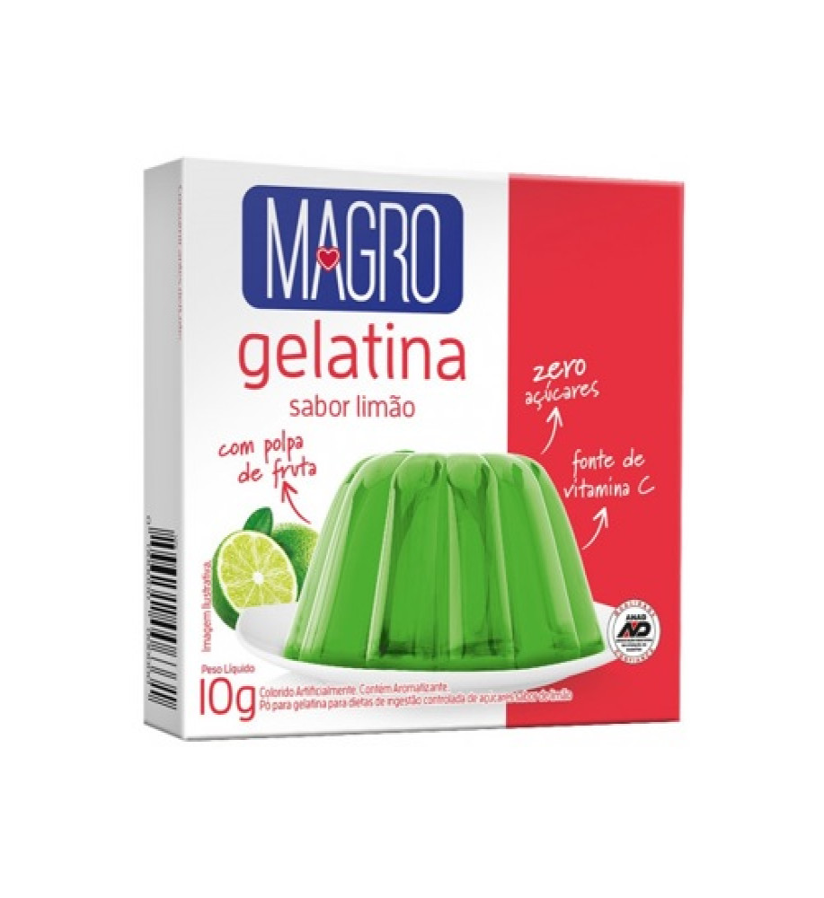 GELATINA MAGRO LIMÃO 10G