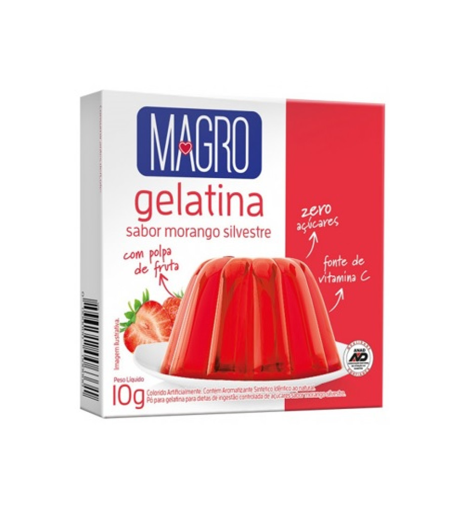 GELATINA MAGRO MORANGO 10G