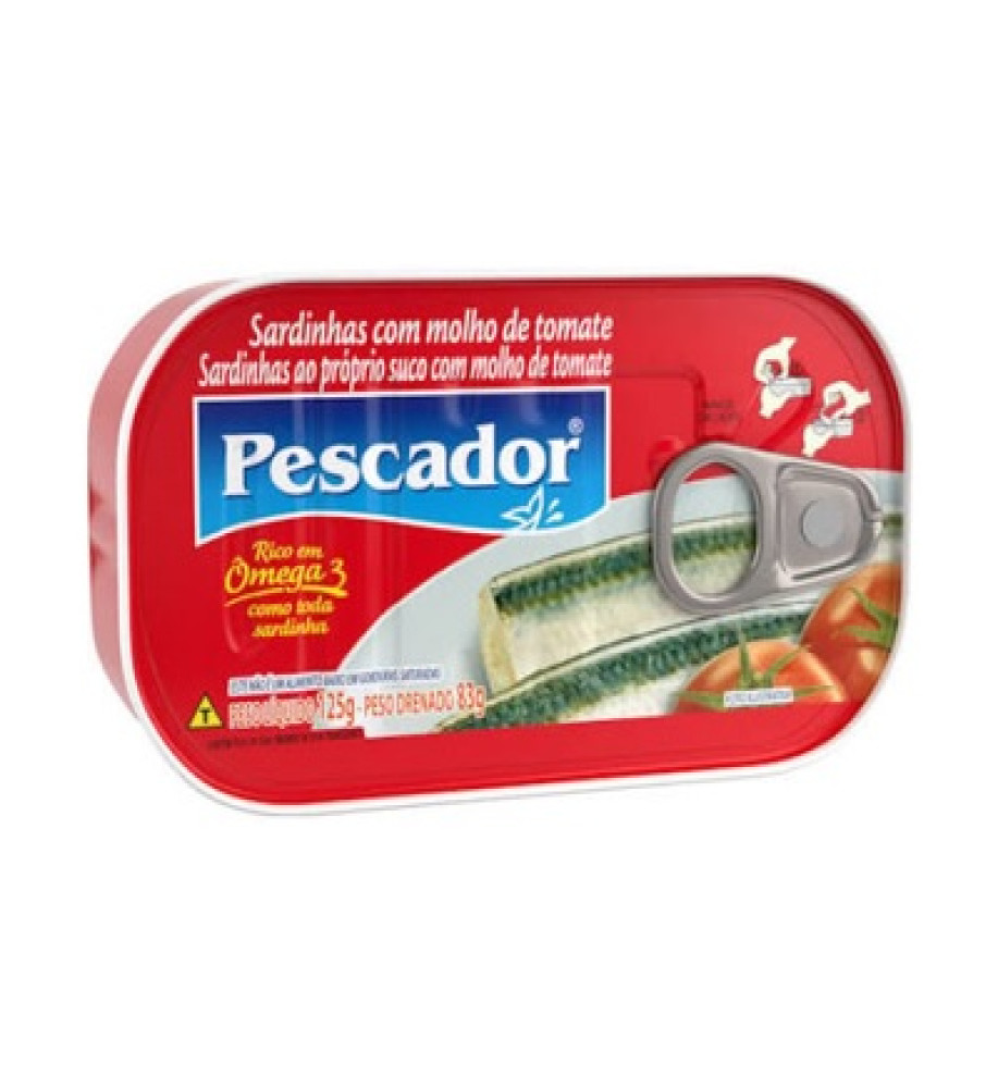 SARDINHA PESCADOR C/MOLHO DE TOMATE 125G