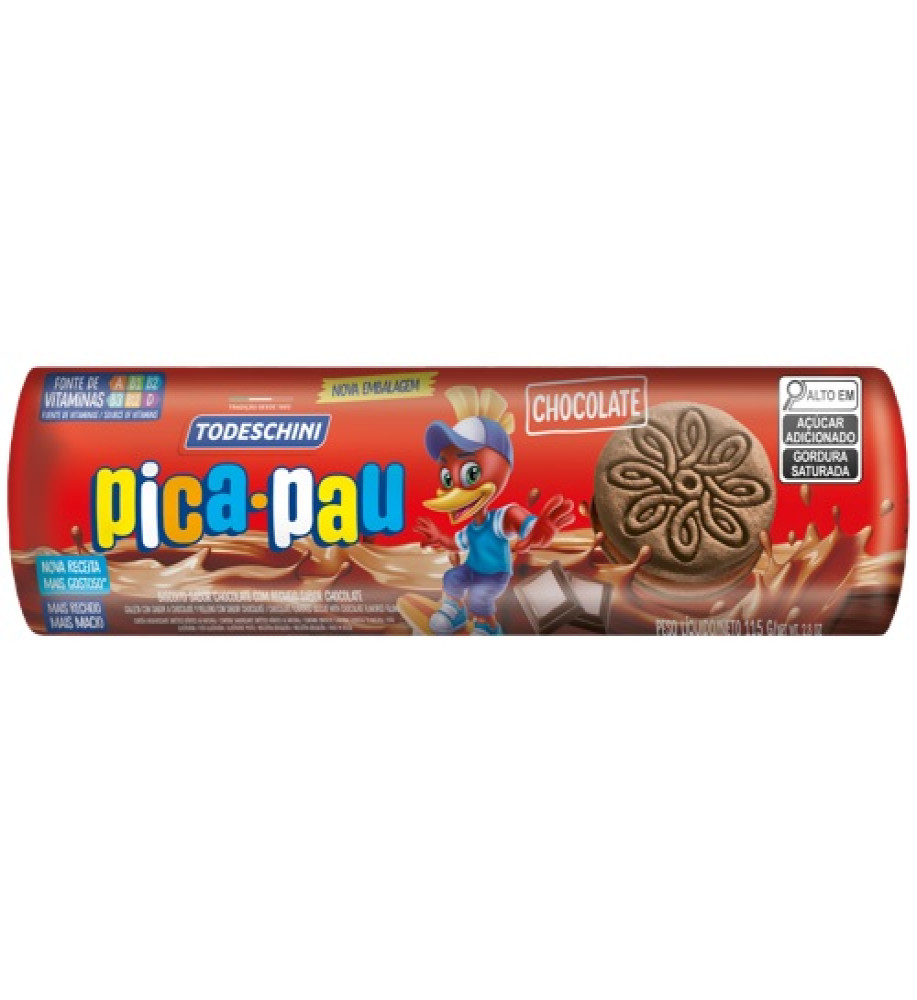 BISCOITO TODESCHINI PICA PAU CHOCOLATE 115G