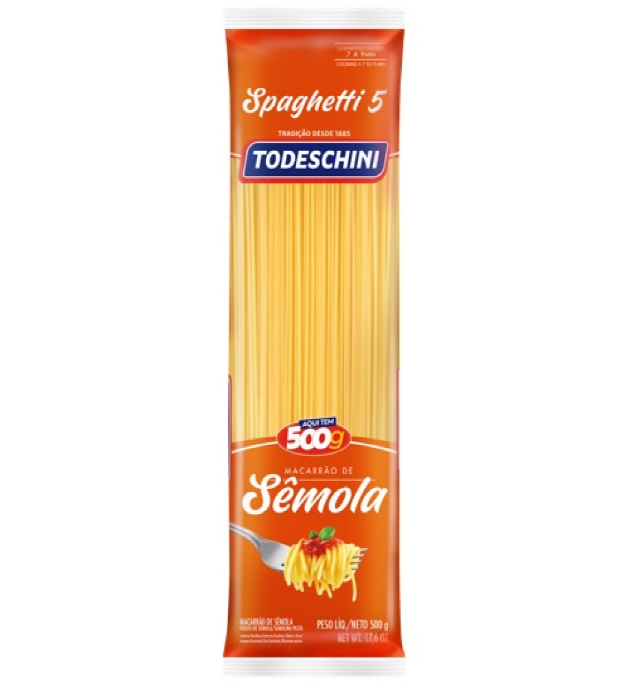 MACARRÃO ESPAGUETE SÊMOLA TODESCHINI 500G