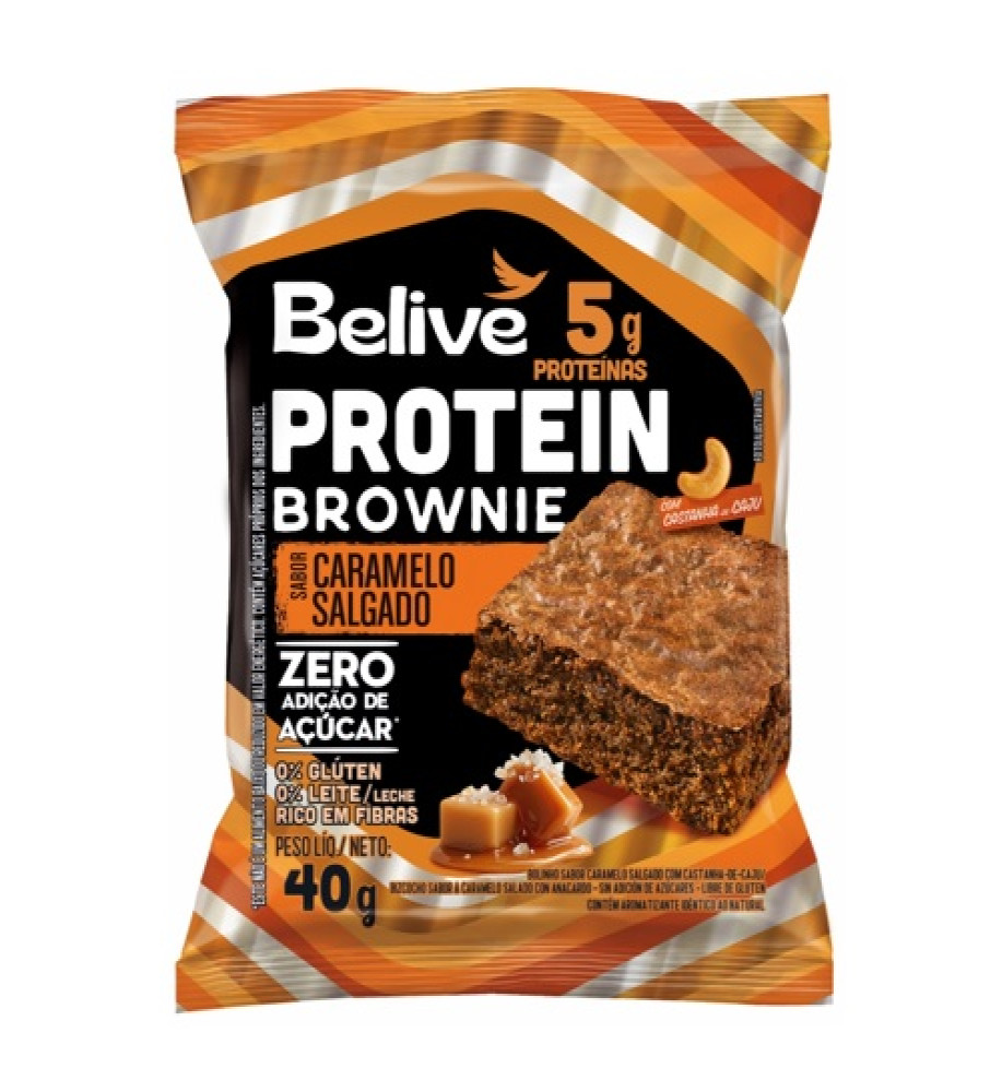 BROWNIE BELIVE CARAMELO SALGADO 40G