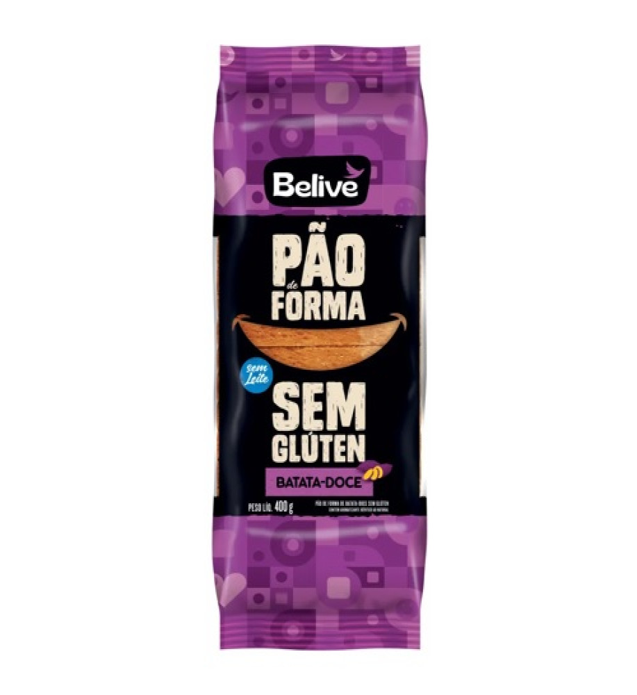 PÃO DE FORMA BATATA DOCE BELIVE 400G